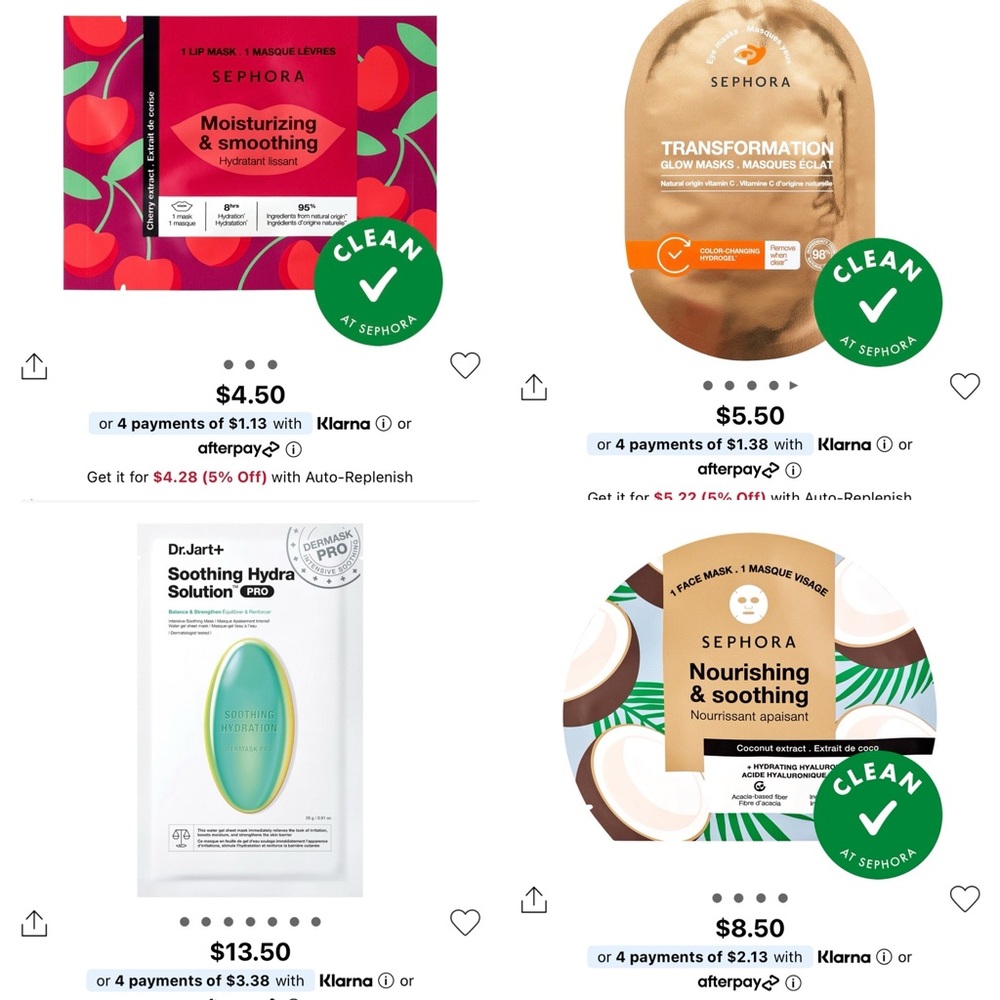 HP 🩵 Sheet Mask Bundle + Mini Sephora Puffer Tote: Dr.Jart+, Sephora Collection - Picture 9 of 9